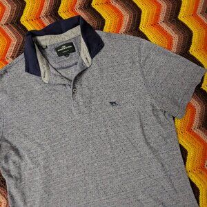 Large Rodd & Gunn Sports Fit Polo Shirt Mens Blue Dotted Pointer Dog Logo h130